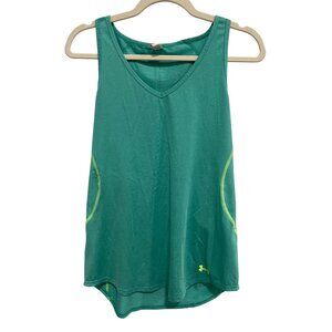 Under Armour HeatGear Fitted Tank Top Women M Sleeveless Green Sportswear Active